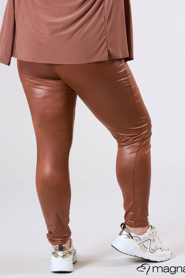 Magna Basic Legging  Leather Look F-23 Kameel Bruin
