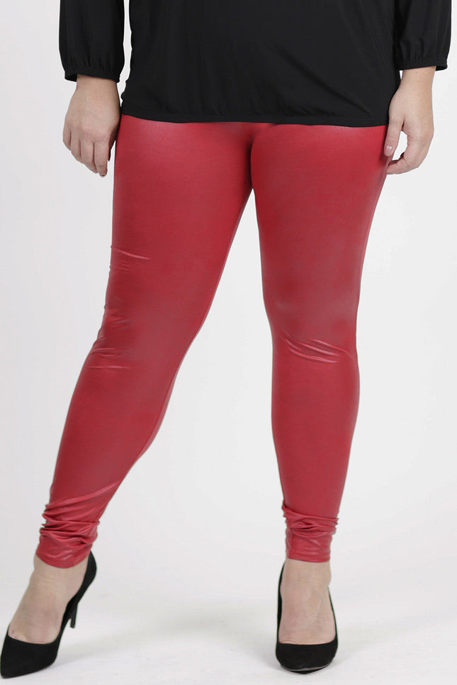 Magna Basic Legging  Leather Look F-23 Rood