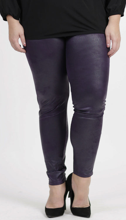 Magna Basic Legging  Leather Look F-23 Donker Paars