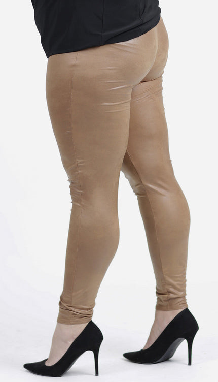 Magna Basic Legging  Leather Look F-23 Mosterd Bruin