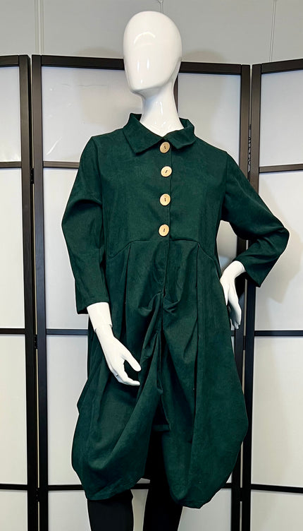 Normal Crazy Dress Balon Met Kraag Groen