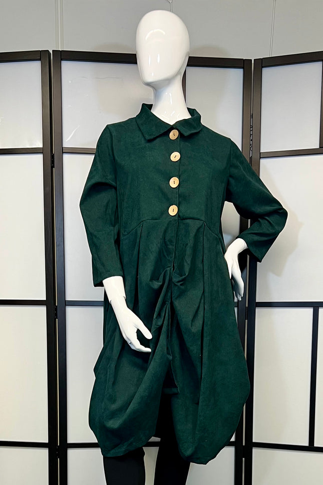 Normal Crazy Dress Balon Met Kraag Groen