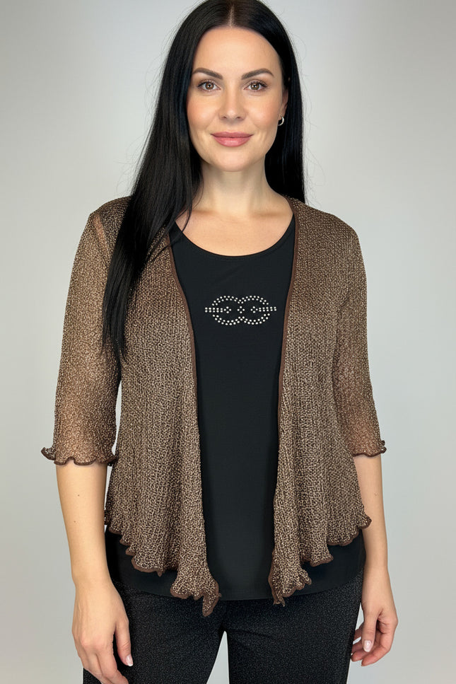 Normal Crazy Vest Ikat Glitter Bruin