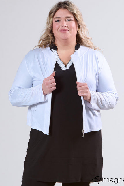 Magna Basic Blazer Leather Look K-31 Wit