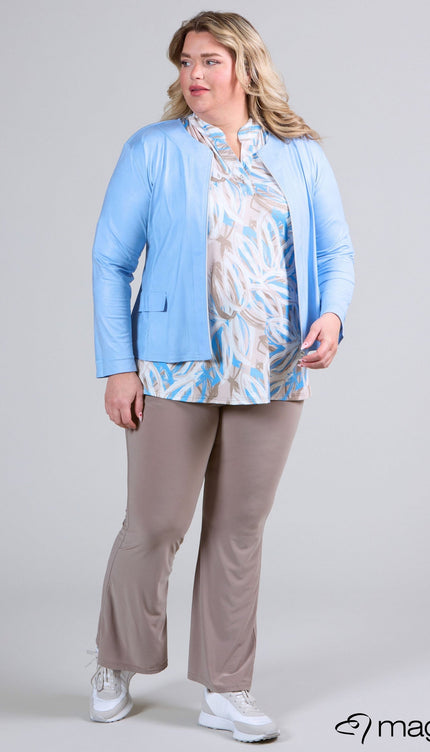 Magna Basic Blazer Leather Look K-31 Lucht Blauw