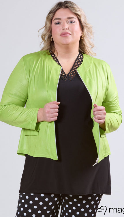 Magna Basic Blazer Leather Look K-31 Limoen Groen
