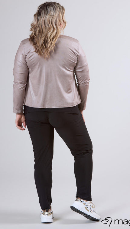 Magna Basic Blazer Leather Look K-31 Zand Bruin