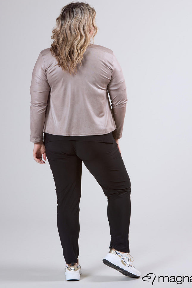 Magna Basic Blazer Leather Look K-31 Zand Bruin