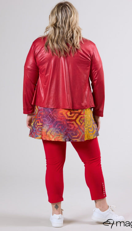 Magna Basic Blazer Leather Look K-31 Rood