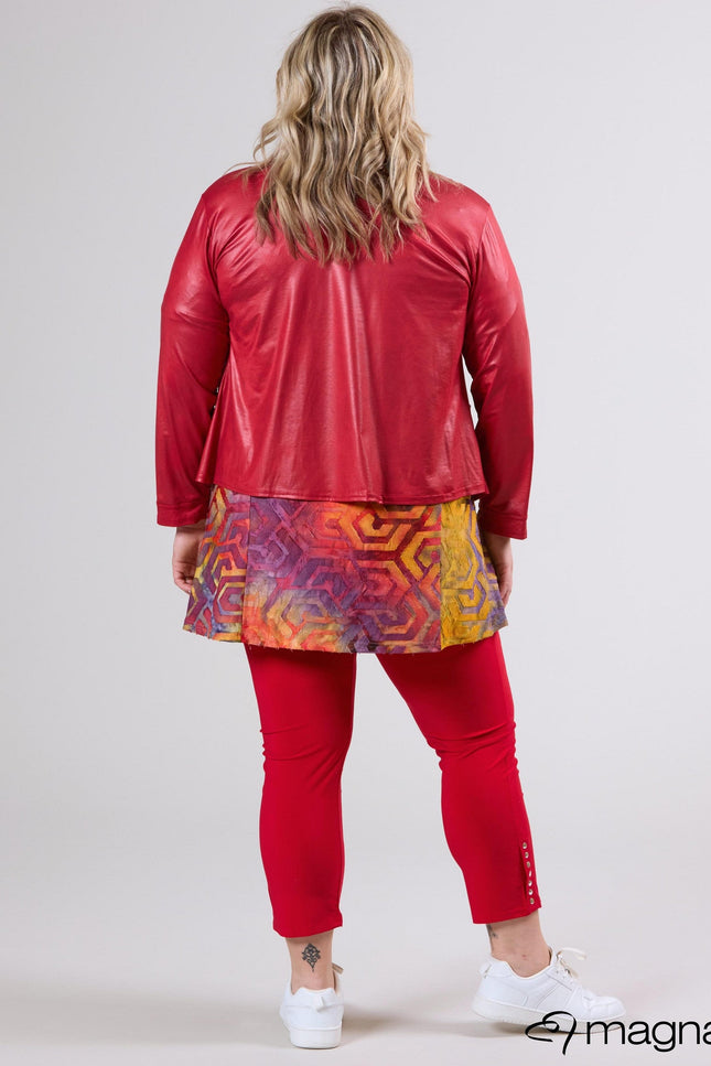 Magna Basic Blazer Leather Look K-31 Rood