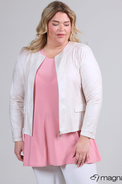 Magna Basic Blazer Leather Look K-31 Gebroken Wit