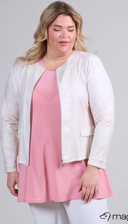 Magna Basic Blazer Leather Look K-31 Gebroken Wit