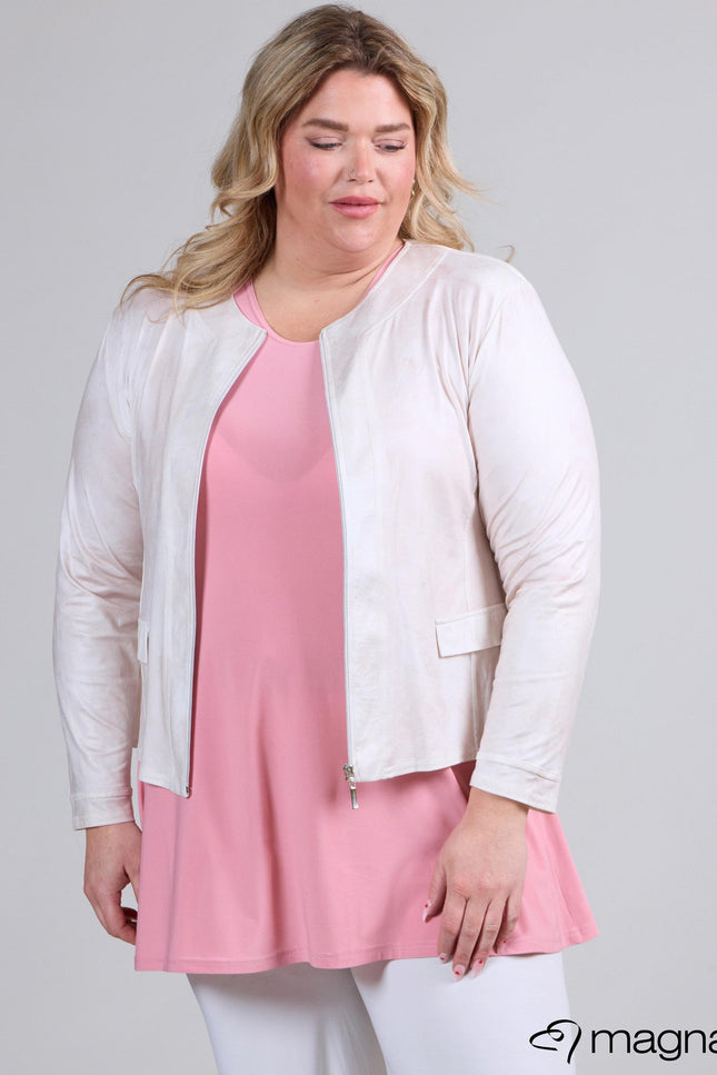 Magna Basic Blazer Leather Look K-31 Gebroken Wit