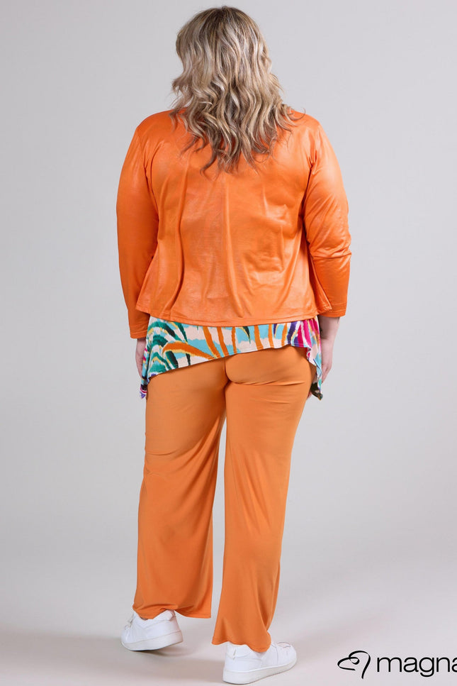 Magna Basic Blazer Leather Look K-31 Oranje