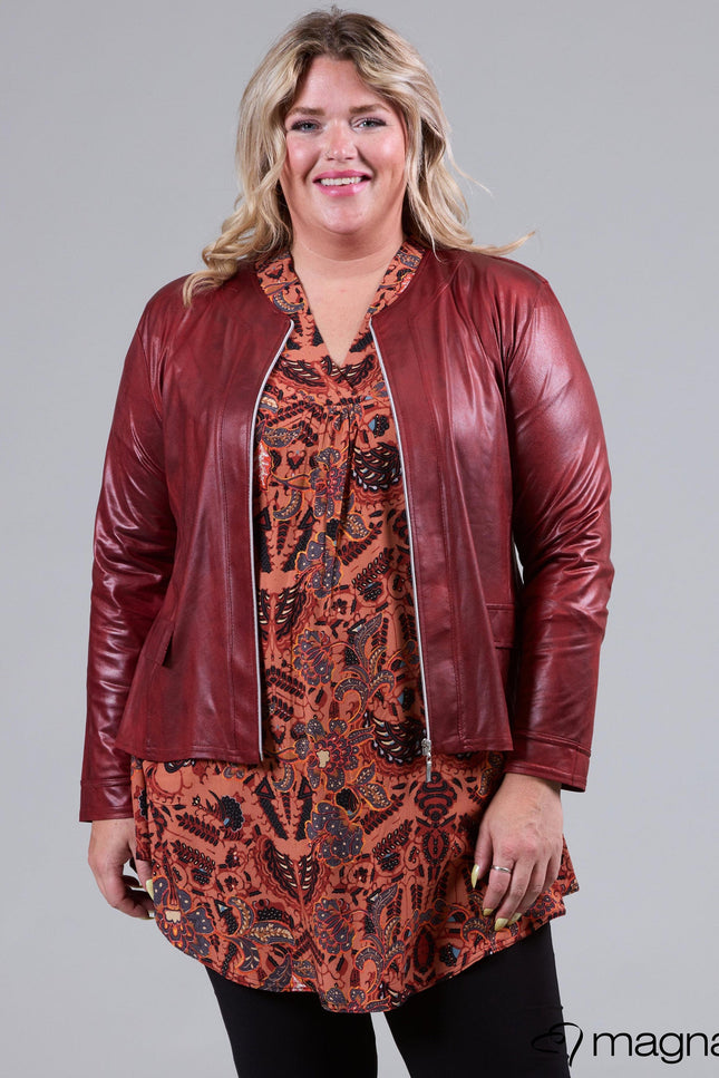 Magna Basic Blazer Leather Look K-31 Roest Bruin