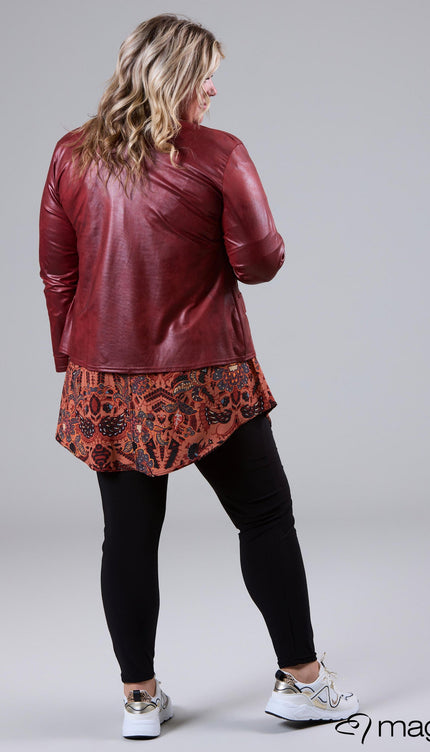 Magna Basic Blazer Leather Look K-31 Roest Bruin