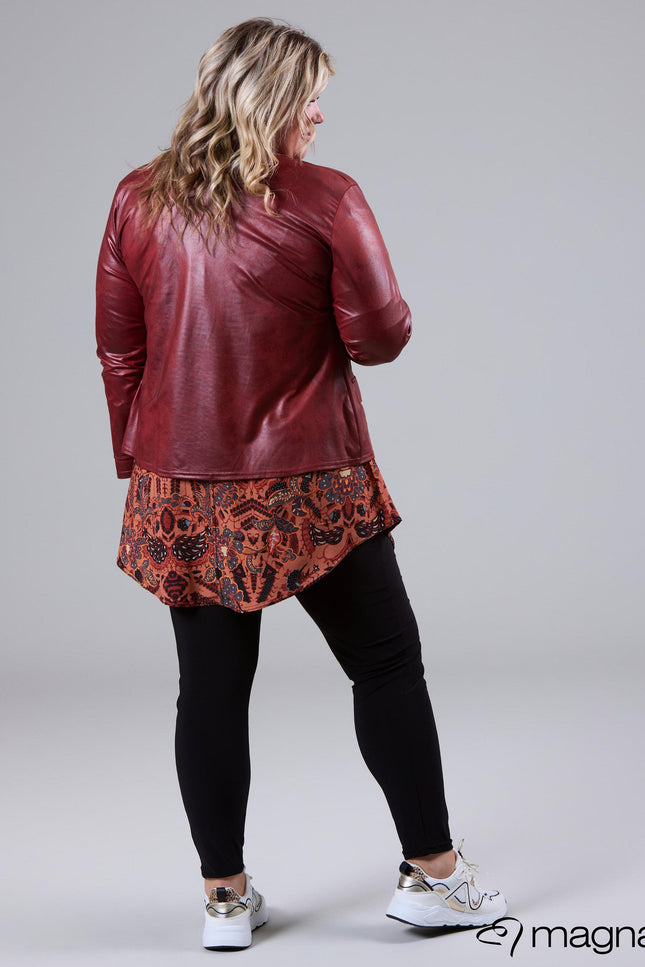 Magna Basic Blazer Leather Look K-31 Roest Bruin