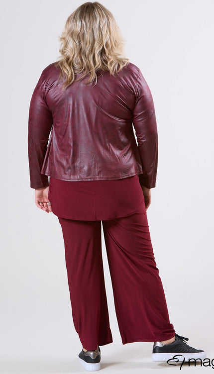 Magna Basic Blazer Leather Look K-31 Wijn Rood