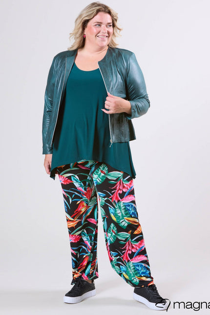 Magna Basic Blazer Leather Look K-31 Fles Groen