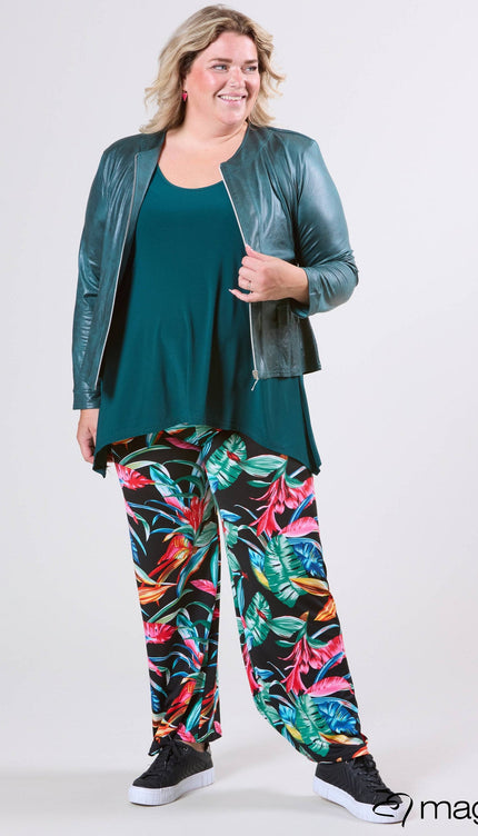 Magna Basic Blazer Leather Look K-31 Fles Groen