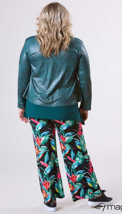 Magna Basic Blazer Leather Look K-31 Fles Groen