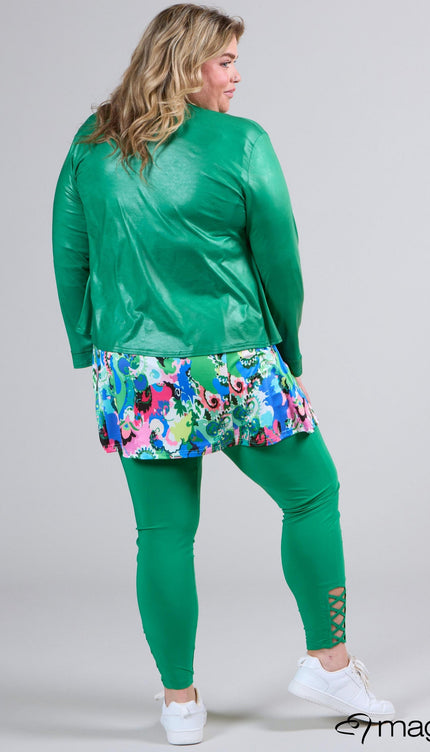 Magna Basic Blazer Leather Look K-31 Bos Groen