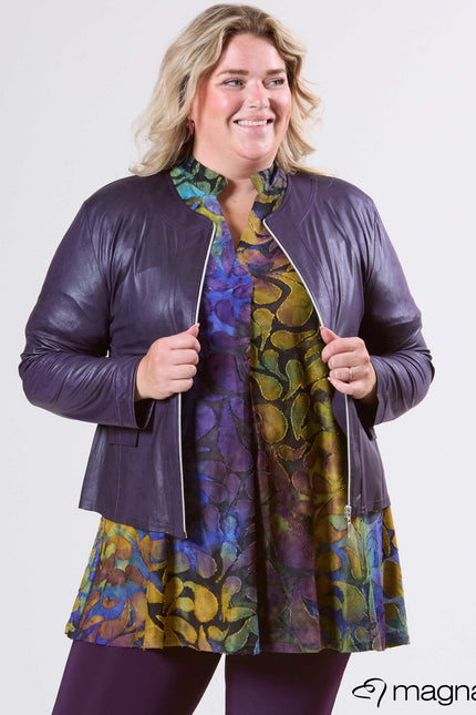 Magna Basic Blazer Leather Look K-31 Donker Paars