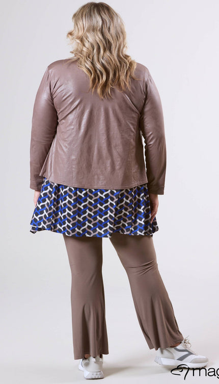 Magna Basic Blazer Leather Look K-31 Taupe Bruin