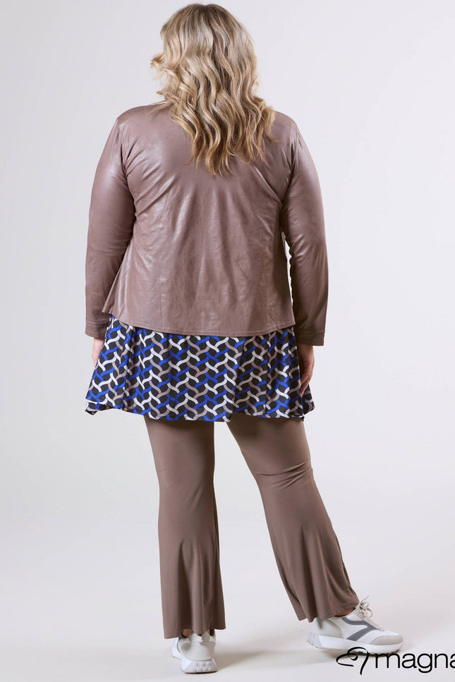 Magna Basic Blazer Leather Look K-31 Taupe Bruin