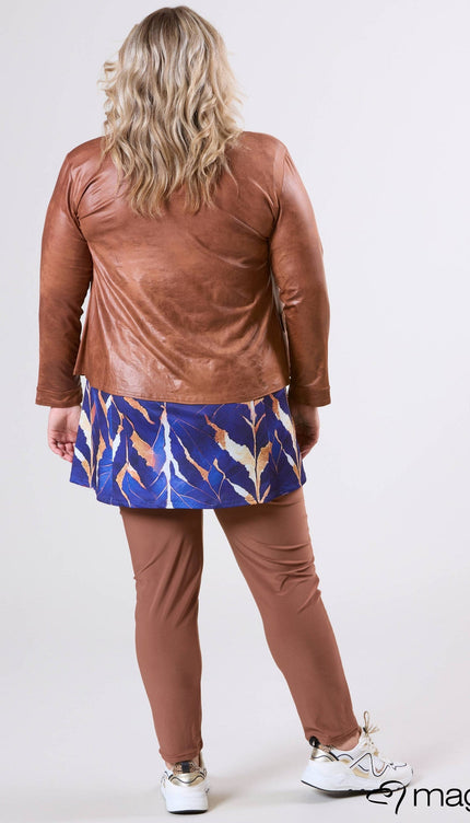 Magna Basic Blazer Leather Look K-31 Kameel Bruin