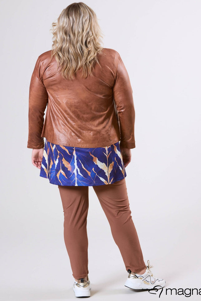 Magna Basic Blazer Leather Look K-31 Kameel Bruin
