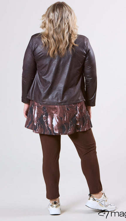 Magna Basic Blazer Leather Look K-31 Bruin