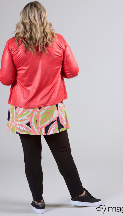 Magna Basic Blazer Leather Look K-31 Koraal Roze