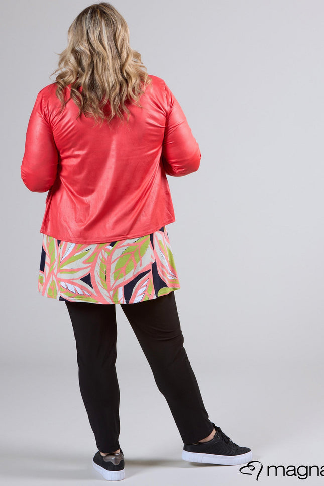 Magna Basic Blazer Leather Look K-31 Koraal Roze