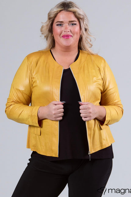 Magna Basic Blazer Leather Look K-31 Banaan Geel