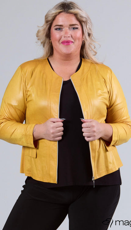 Magna Basic Blazer Leather Look K-31 Banaan Geel