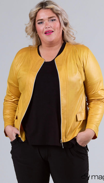 Magna Basic Blazer Leather Look K-31 Banaan Geel