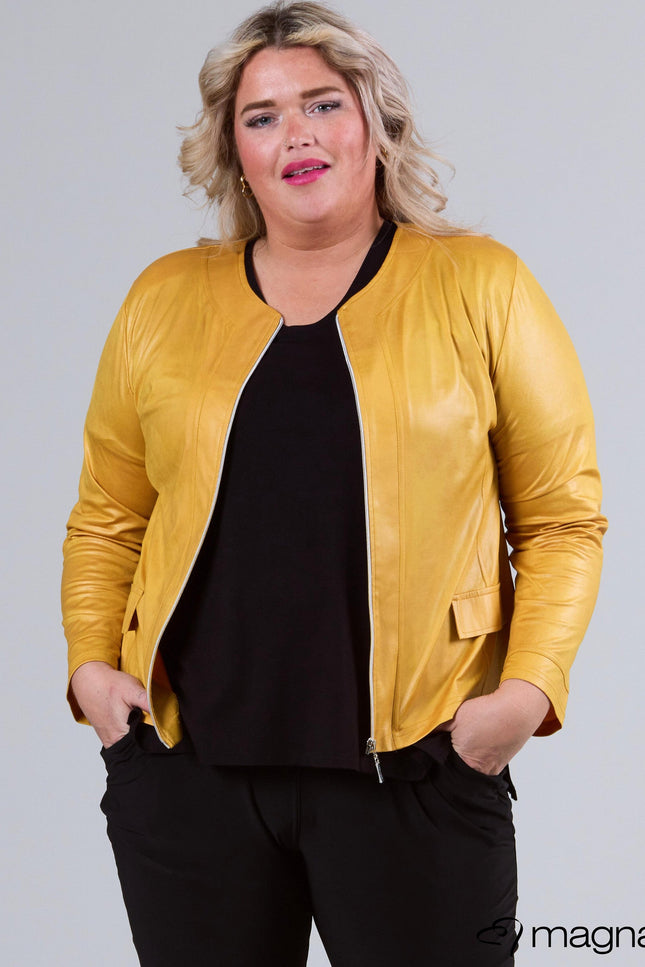 Magna Basic Blazer Leather Look K-31 Banaan Geel