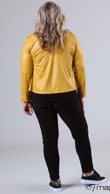Magna Basic Blazer Leather Look K-31 Banaan Geel