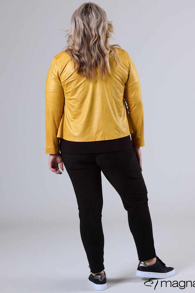 Magna Basic Blazer Leather Look K-31 Banaan Geel