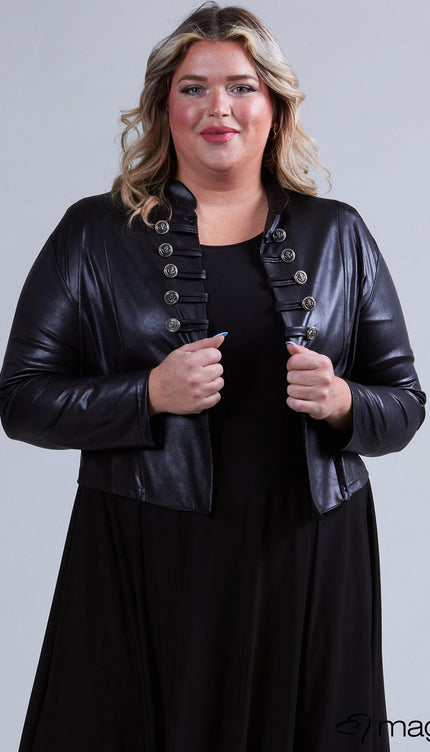 Magna Basic Vest Leather Look K-5002 Zwart