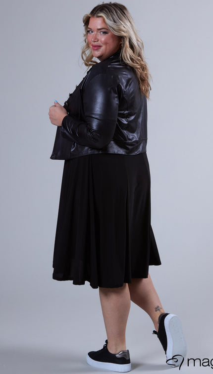 Magna Basic Vest Leather Look K-5002 Zwart