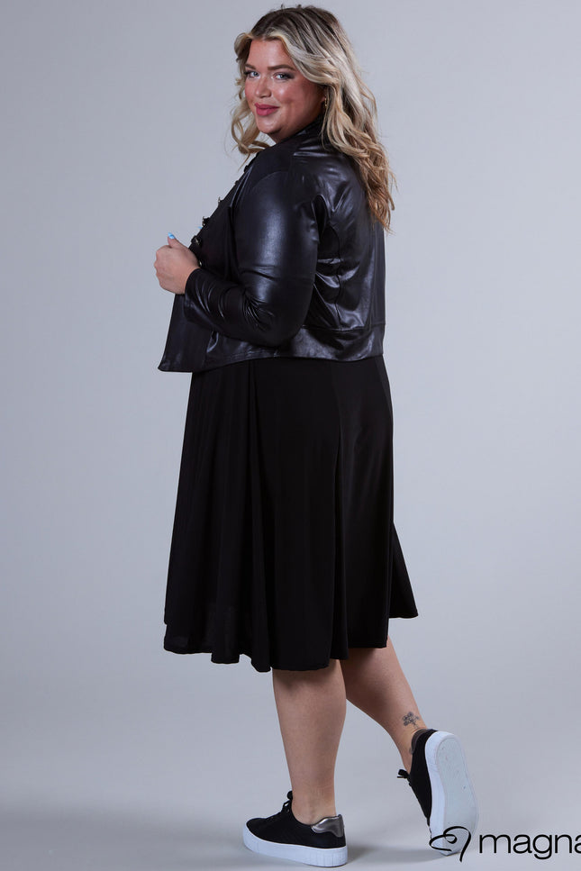 Magna Basic Vest Leather Look K-5002 Zwart