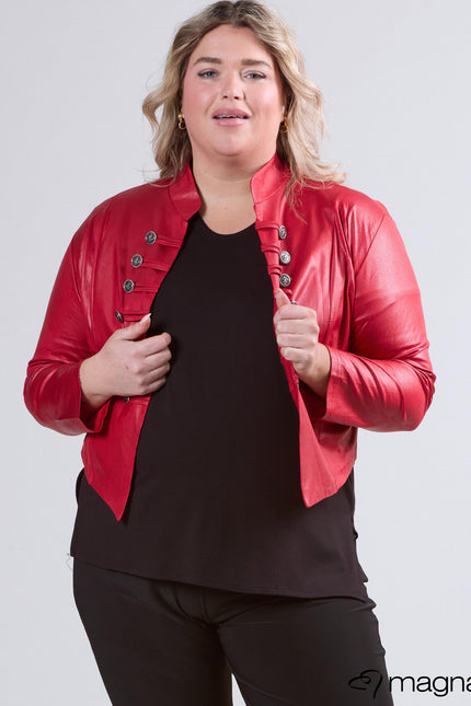 Magna Basic Vest Leather Look K-5002 Rood