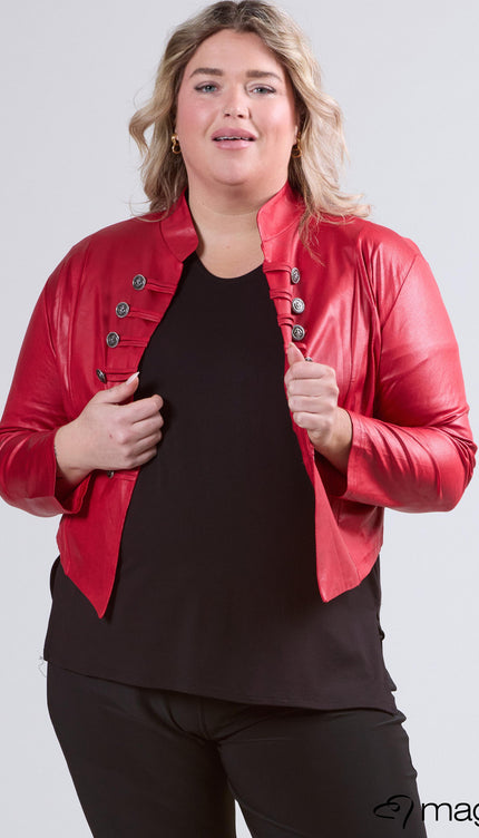 Magna Basic Vest Leather Look K-5002 Rood