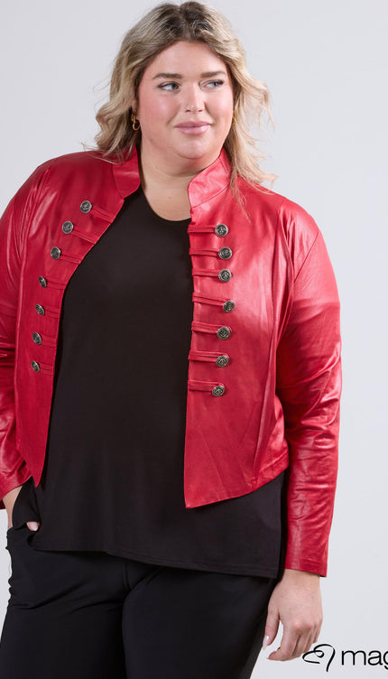 Magna Basic Vest Leather Look K-5002 Rood