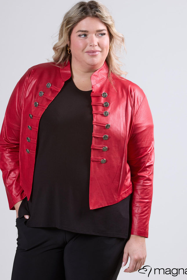 Magna Basic Vest Leather Look K-5002 Rood