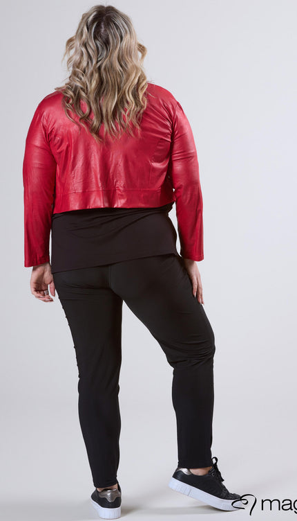 Magna Basic Vest Leather Look K-5002 Rood