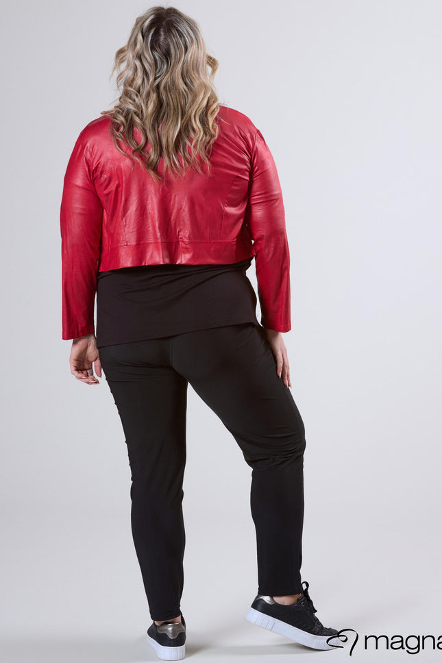 Magna Basic Vest Leather Look K-5002 Rood