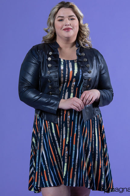 Magna Basic Vest Leather Look K-5002 Navy Blauw